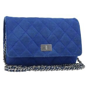 Chanel Wallet On Chain Canvas Navy Canvas Shoulder Bag Bag